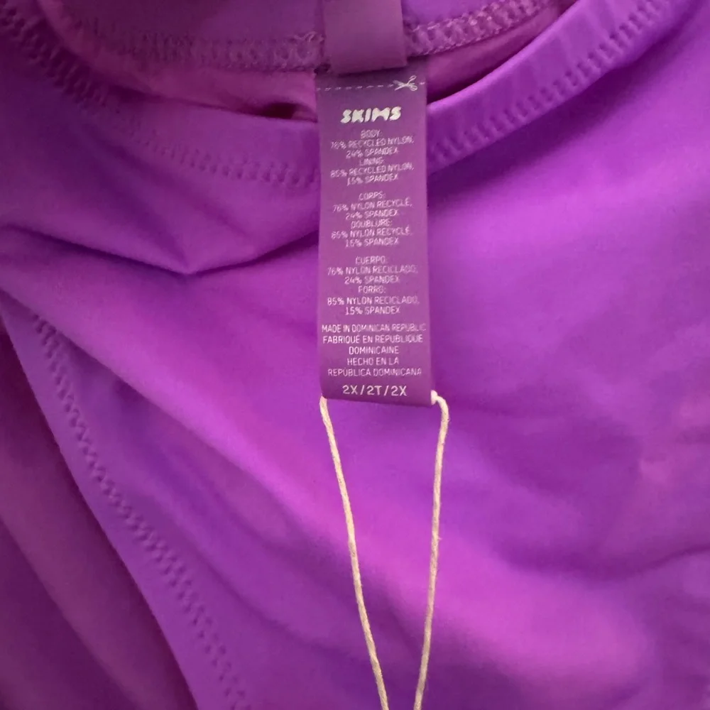 NWT Women's Violet Plunge Bikini Top with Mid Coverage bottoms both 2X